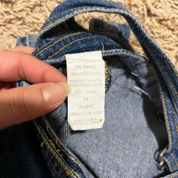 Kids vintage Denim Overall Shorts construction truck shortalls - Picture 9 of 11